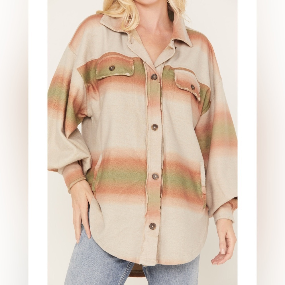 FREE PEOPLE WOMEN'S OMBRE SERAPE PRINT RUBY JACKET